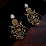 EXCLUSIVE BIRD ANTIQUE GOLD EARRINGS