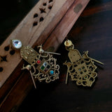 EXCLUSIVE BIRD ANTIQUE GOLD EARRINGS