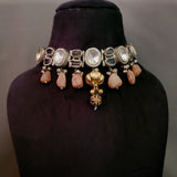 DESIGNER POLKI KUNDAN AND SEMI PRECIOUS STONE NECKPIECE