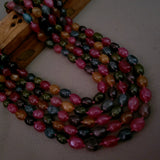 MULTI COLOR FIVE LAYER SEMI PRECIOUS STONE STRING