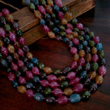 MULTI COLOR FIVE LAYER SEMI PRECIOUS STONE STRING