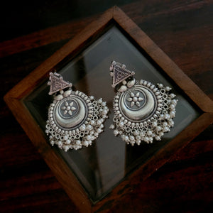 TRIBAL SILVER PLATED EARRINGS