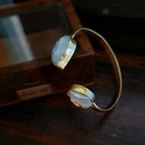 REAL STONE AND BAROQUE ADJUSTABLE BANGLE