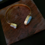 REAL STONE AND BAROQUE ADJUSTABLE BANGLE