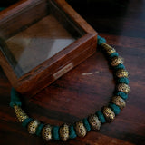 DESIGNER CHOKER IN BRASS AND THREAD WEAVING