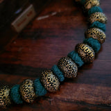 DESIGNER CHOKER IN BRASS AND THREAD WEAVING