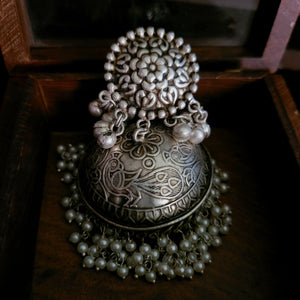 REAL SILVER PLATED DESIGNER JHUMKAAS