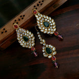 REAL KUNDAN EARRINGS AND MAANGTIKKA SET