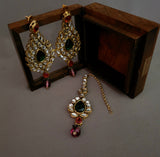 REAL KUNDAN EARRINGS AND MAANGTIKKA SET