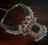 EXCLUSIVE PEACOCK DESIGN VICTORIAN CHOKER WITH EARRINGS