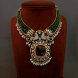 EXCLUSIVE PEACOCK DESIGN VICTORIAN CHOKER WITH EARRINGS