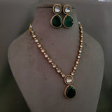 DESIGNER SEMI PRECIOSSTONE NECKLACE WITH EARRINGS