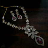 FINEST QUALITY DOUBLET STONE AND KUNDAN NECKLACE WITH EARRINGS