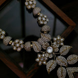 FINEST QUALITY DOUBLET STONE AND KUNDAN NECKLACE WITH EARRINGS