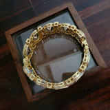 FINES QUALITY REAL GOLD PLATED POLKI KUNDAN BANGLE