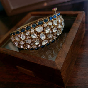 FINES QUALITY REAL GOLD PLATED POLKI KUNDAN BANGLE