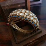 FINES QUALITY REAL GOLD PLATED POLKI KUNDAN BANGLE