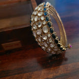 FINES QUALITY REAL GOLD PLATED POLKI KUNDAN BANGLE