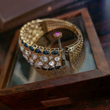 FINES QUALITY REAL GOLD PLATED POLKI KUNDAN BANGLE