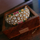 FINES QUALITY REAL GOLD PLATED POLKI KUNDAN BANGLE