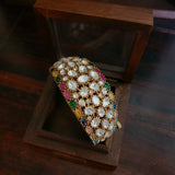 FINES QUALITY REAL GOLD PLATED POLKI KUNDAN BANGLE