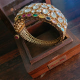 FINES QUALITY REAL GOLD PLATED POLKI KUNDAN BANGLE