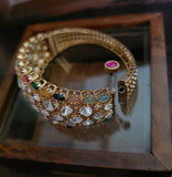 FINES QUALITY REAL GOLD PLATED POLKI KUNDAN BANGLE