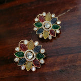 FINEST QUALITY POLKI KUNDAN MULTI COLOR STUDS