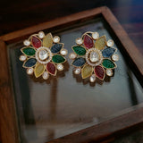 FINEST QUALITY POLKI KUNDAN MULTI COLOR STUDS