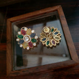 FINEST QUALITY POLKI KUNDAN MULTI COLOR STUDS