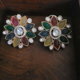 FINEST QUALITY POLKI KUNDAN MULTI COLOR STUDS