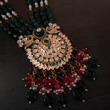 FINEST QUALITY KUNDAN NECKLACE WITH EARRINGS AND SEMI PRECIOUS STONES