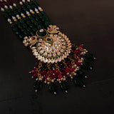 FINEST QUALITY KUNDAN NECKLACE WITH EARRINGS AND SEMI PRECIOUS STONES