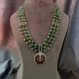 FINEST QUALITY JADAU NECKLACE WITH EARRINGS