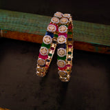 FINEST QUALITY PAIR OF BANGLES WITH CZ STONE