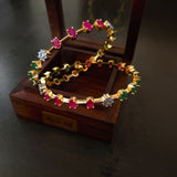 FINEST QUALITY PAIR OF BANGLES WITH CZ STONE