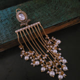 STATEMENT HANGING EARRINGS WITH POLKI KUNDAN