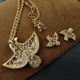 EXCLUSIVE BIRD HANGING NECKLACE WITH EARRINGS