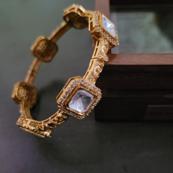 FINEST QUALITY POLKI KUNDAN BANGLE (OPENABLE)