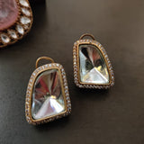 FINEST QUALITY POLKI KUNDAN AND ROSE QUARTZ PENDANT WITH STUDS
