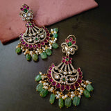 STATEMENT DESIGNER EARRINGS WITH REAL STONE HANGINGS