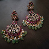 STATEMENT DESIGNER EARRINGS WITH REAL STONE HANGINGS