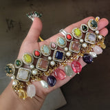 EXCLUSIVE NATURAL STONE CHOKER WITH EARRINGS