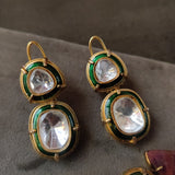 REAL SEMI PRECIOUS STONE AND POLKI KUNDAN DESIGNER CHOKER WITH EARRINGS