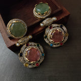 DESIGNER MULTI COLOR KUNDAN CHOKER WITH EARRINGS