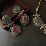 DESIGNER MULTI COLOR KUNDAN CHOKER WITH EARRINGS