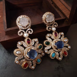 EXCLUSIVE DESIGNER DOUBLET STONE NECKLACE WITH EARRINGS