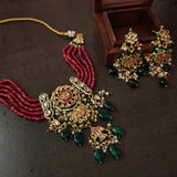 FINEST QUALITY BIKANERI KUNDAN CHOKER WITH EARRINGS