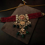 FINEST QUALITY BIKANERI KUNDAN CHOKER WITH EARRINGS