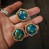 FINEST QUALITY DOUBLET STONE EARRINGS AND RING SET